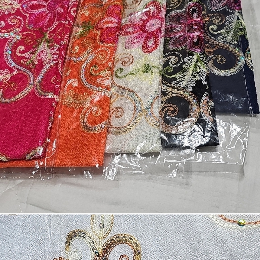 Colorful Embroidered Shawl Reboso